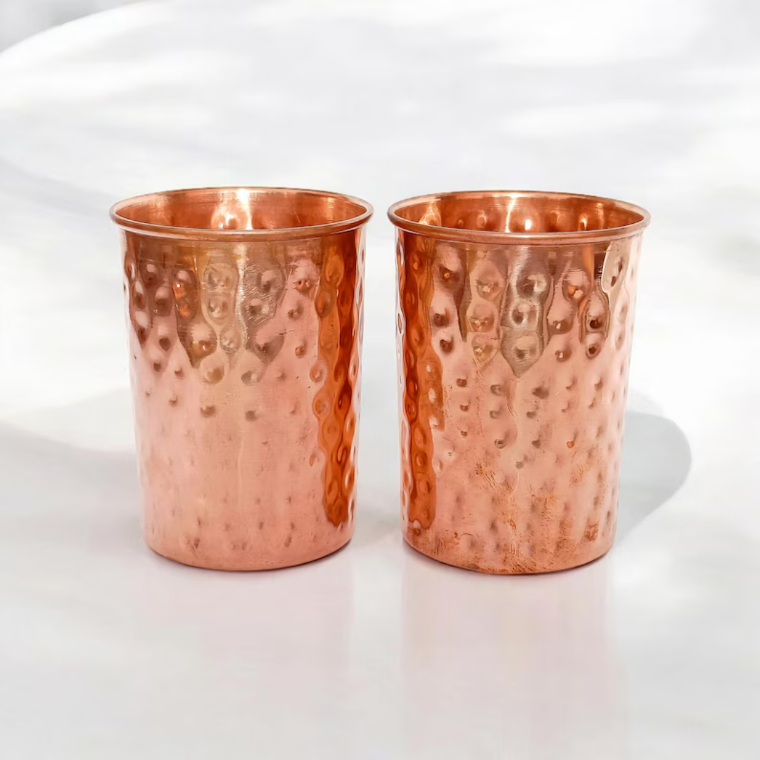 Copper Glass Hammered