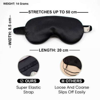 Sleeping Eye Mask Soft & Adjustable (Black) - Vintageware