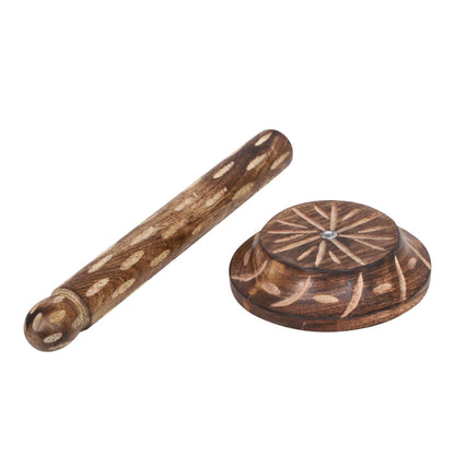 Wooden Kitchen Tissue Paper Roll Holder Stand (Tribal Ellipsis) - Vintageware