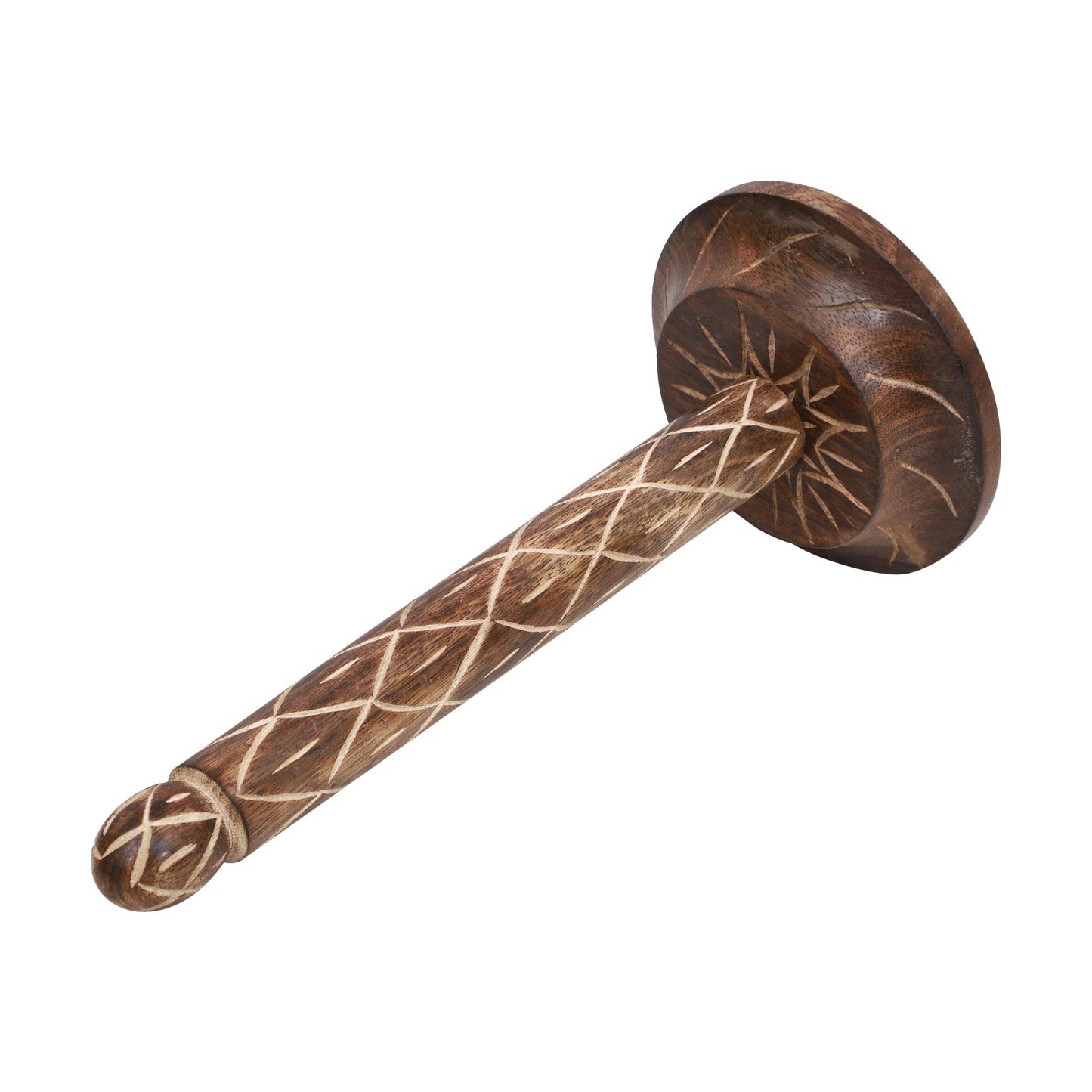 Wooden Kitchen Tissue Paper Roll Holder Stand (Tribal Strip) - Vintageware