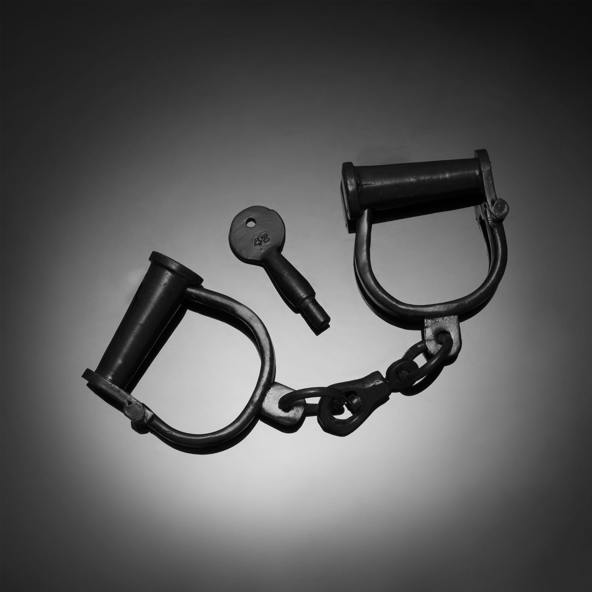 Indian Police Handcuff For Role Play (Black, Non Adjustable) - Vintageware