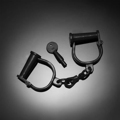 Indian Police Handcuff For Role Play (Black, Non Adjustable) - Vintageware