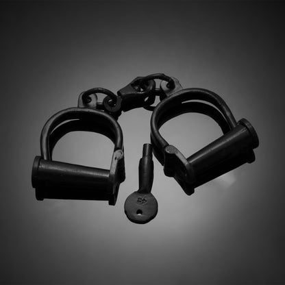 Indian Police Handcuff For Role Play (Black, Non Adjustable) - Vintageware
