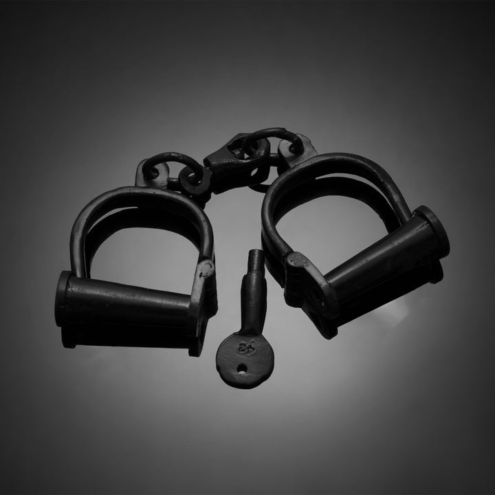 Indian Police Handcuff For Role Play (Black, Non Adjustable) - Vintageware