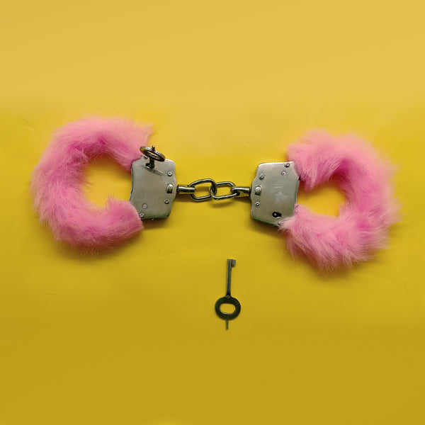 Pink Carbon Steel Toy Handcuff Hathkadi - Vintageware