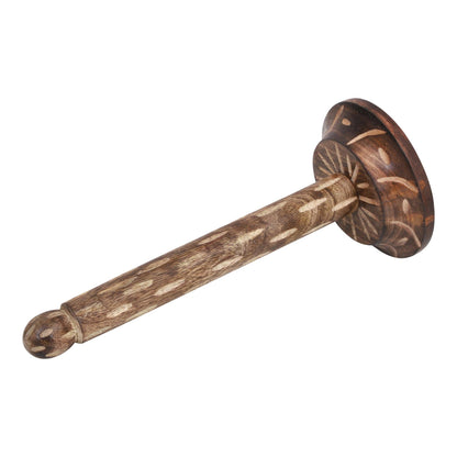 Wooden Kitchen Tissue Paper Roll Holder Stand (Tribal Ellipsis) - Vintageware