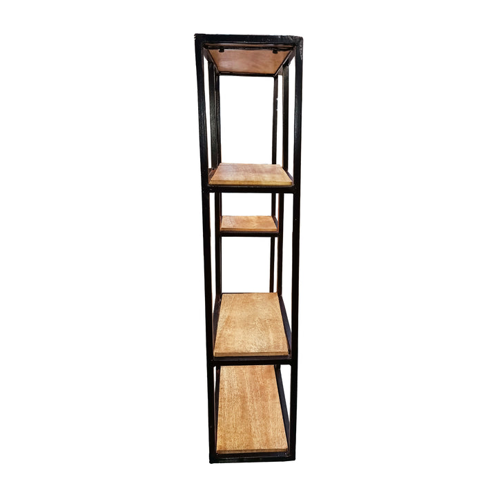 Metal & Wooden Wall Shelf (Rectangular) - Vintageware