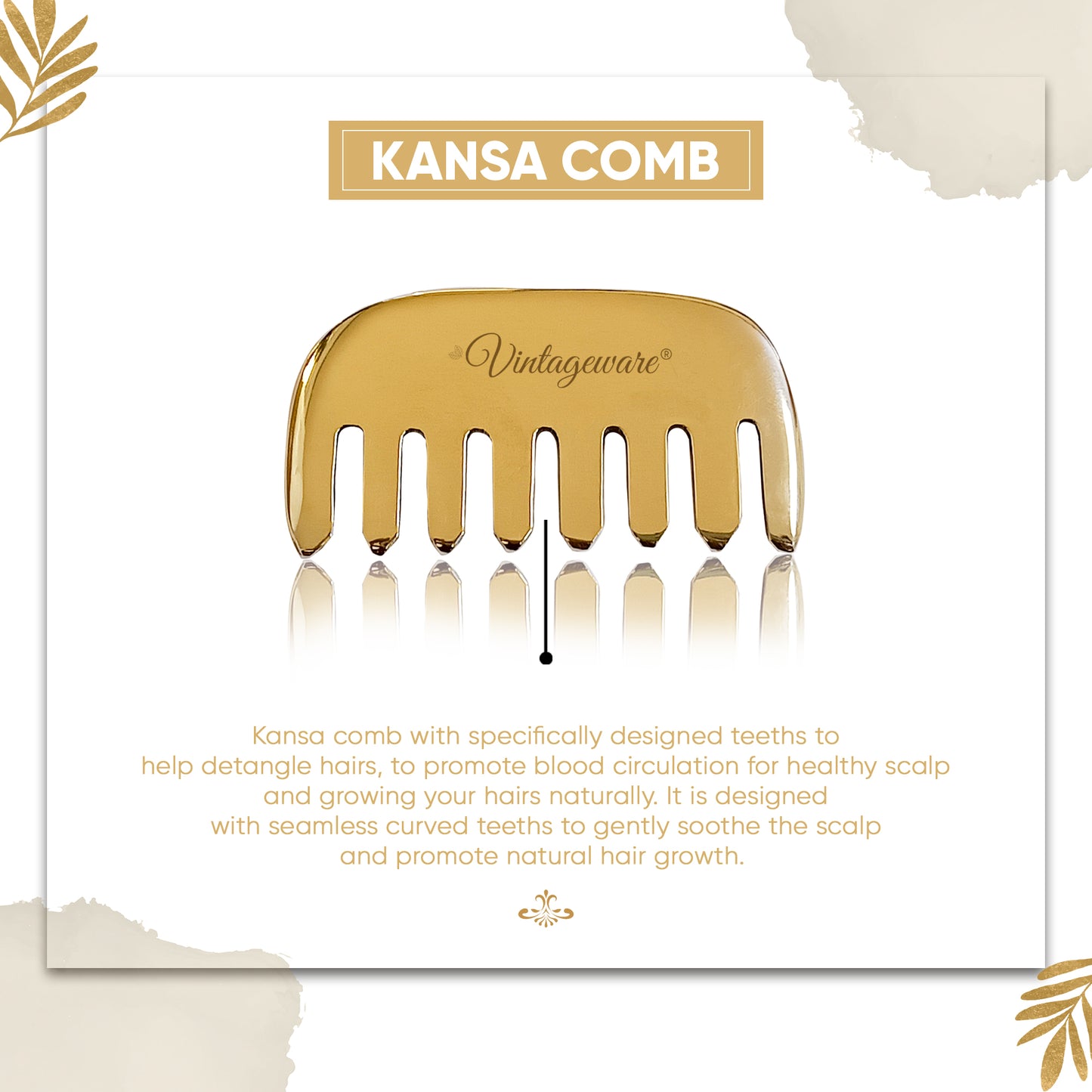 Kansa Comb Massage Tool For Scraping - Vintageware