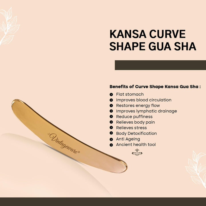 Kansa Gua Sha Massage Tool (Curve Shape) - Vintageware