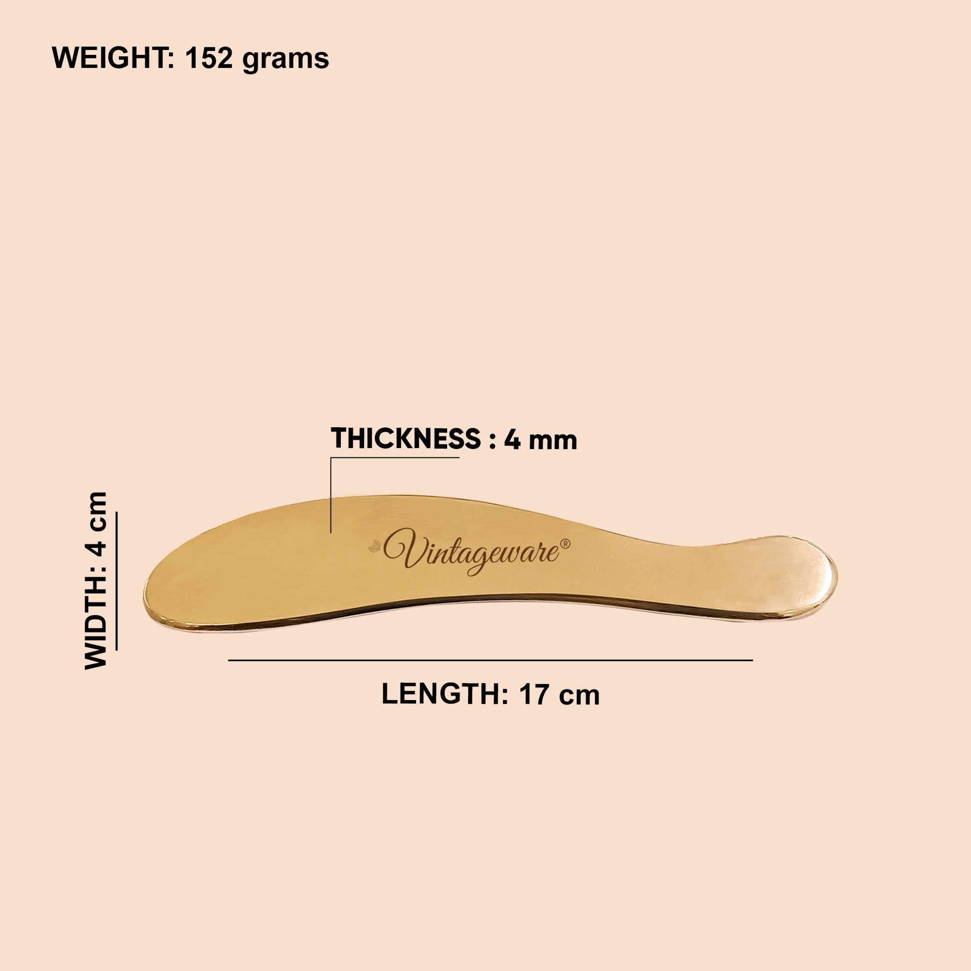 Kansa Gua Sha Face Massager Tool (S- Shape) - Vintageware