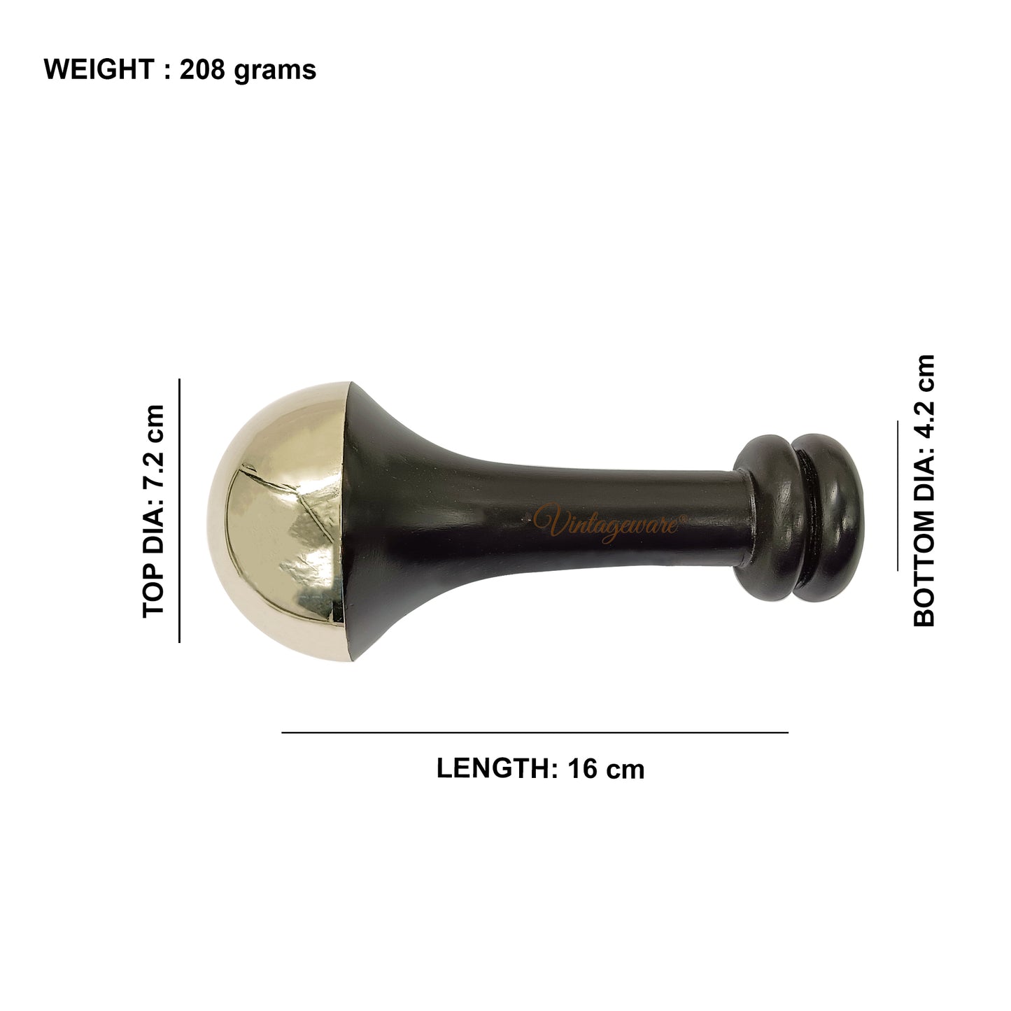 Kansa Wand Back Massager (Dark Brown, Large) - Vintageware