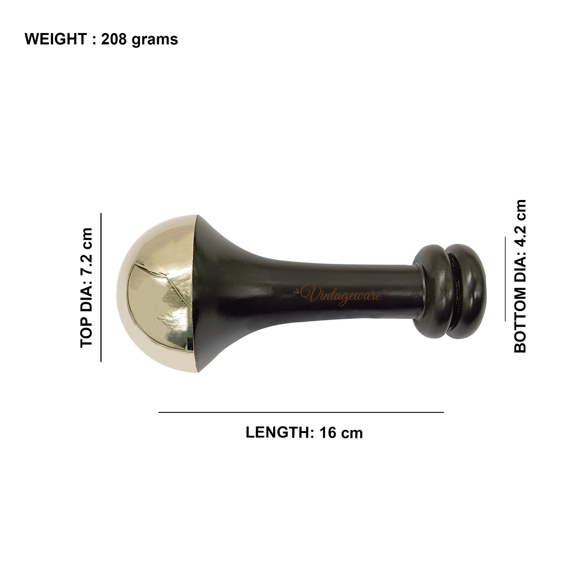 Kansa Wand Back Massager (Dark Brown, Large) - Vintageware
