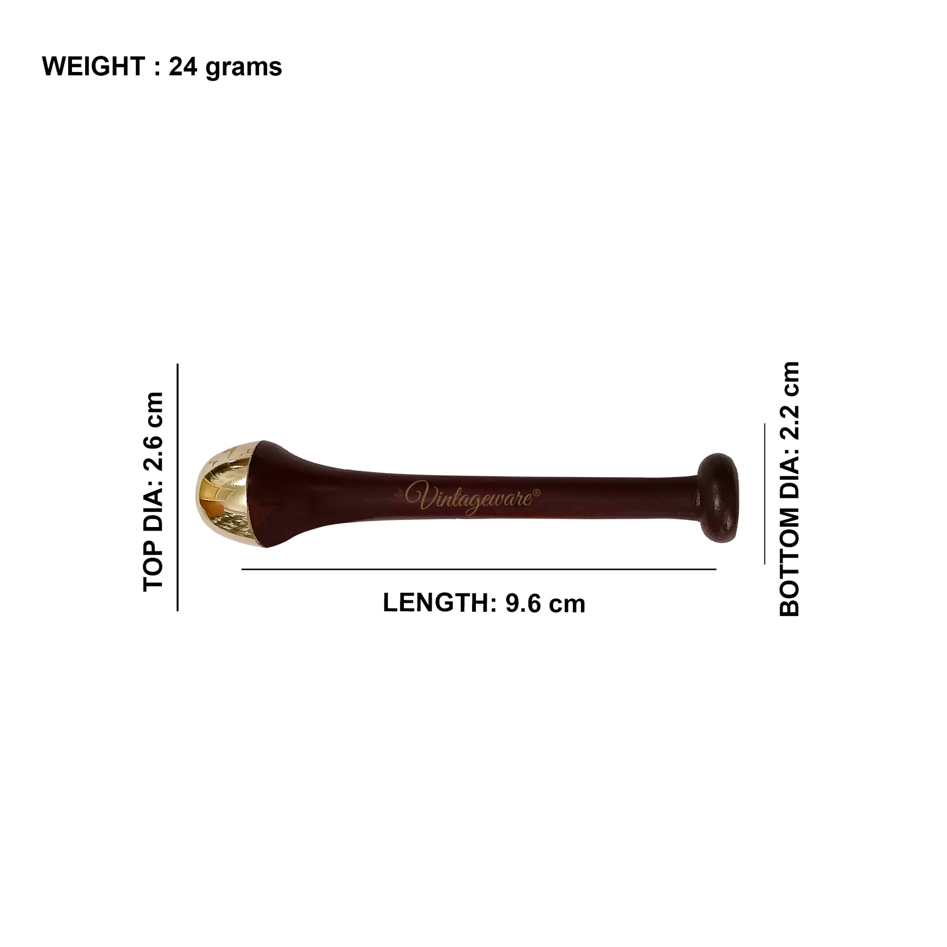 Kansa Wand Pencil Massager For Acupressure (Dark Brown) - Vintageware