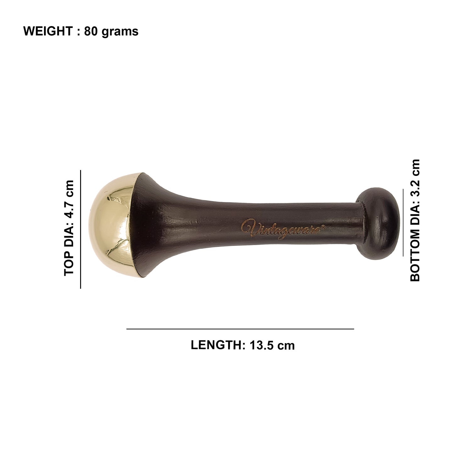 Kansa Wand Face, Body, Back, Foot Massager Set (Dark Brown) - Vintageware