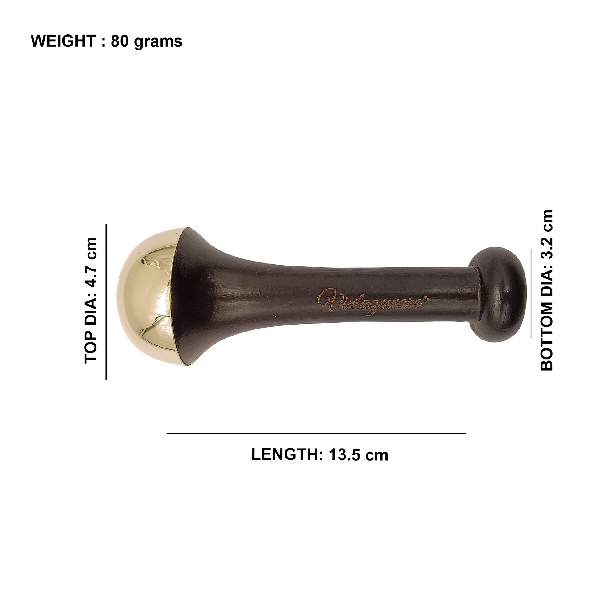 Kansa Wand Face, Body, Back, Foot Massager Set (Dark Brown) - Vintageware
