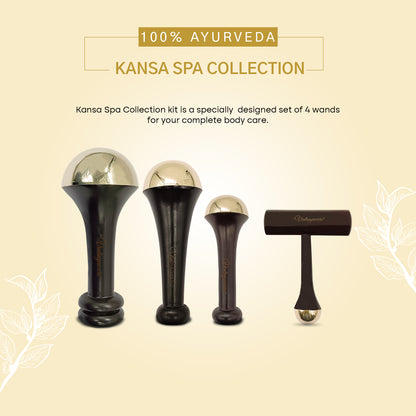 Kansa Wand Face, Body, Back, Foot Massager Set (Dark Brown) - Vintageware