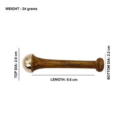 Kansa Wand Pencil Massager For Acupressure (Natural Brown, Small) - Vintageware