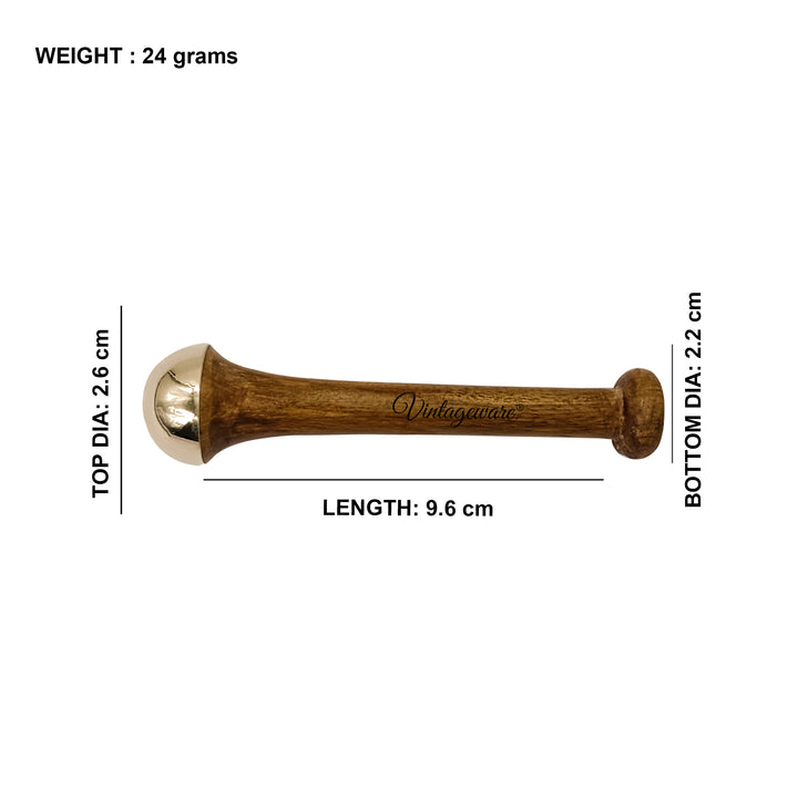 Kansa Wand Pencil Massager For Acupressure (Natural Brown, Small) - Vintageware