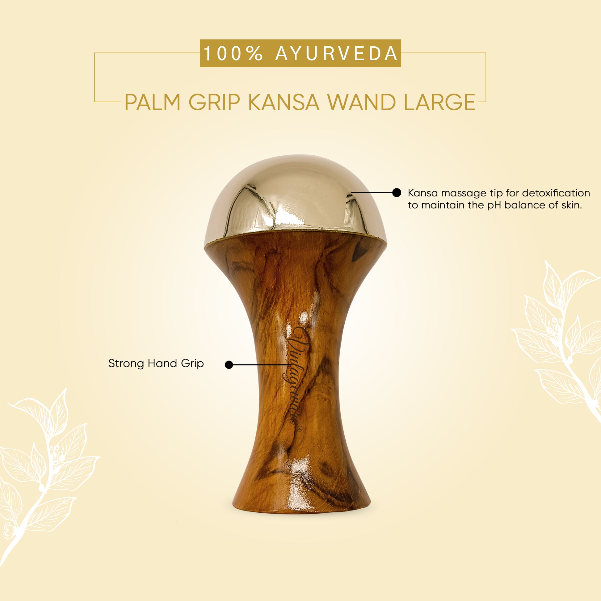 Kansa Wand Face Massager (Natural Brown, Large) - Vintageware