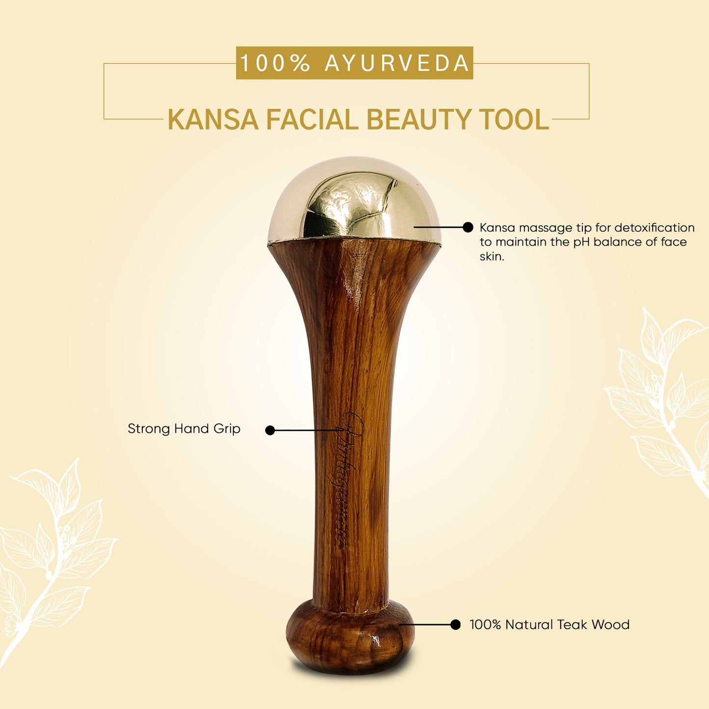 Kansa Wand Massage Tool – Ayurvedic Detox and Skin Rejuvenation