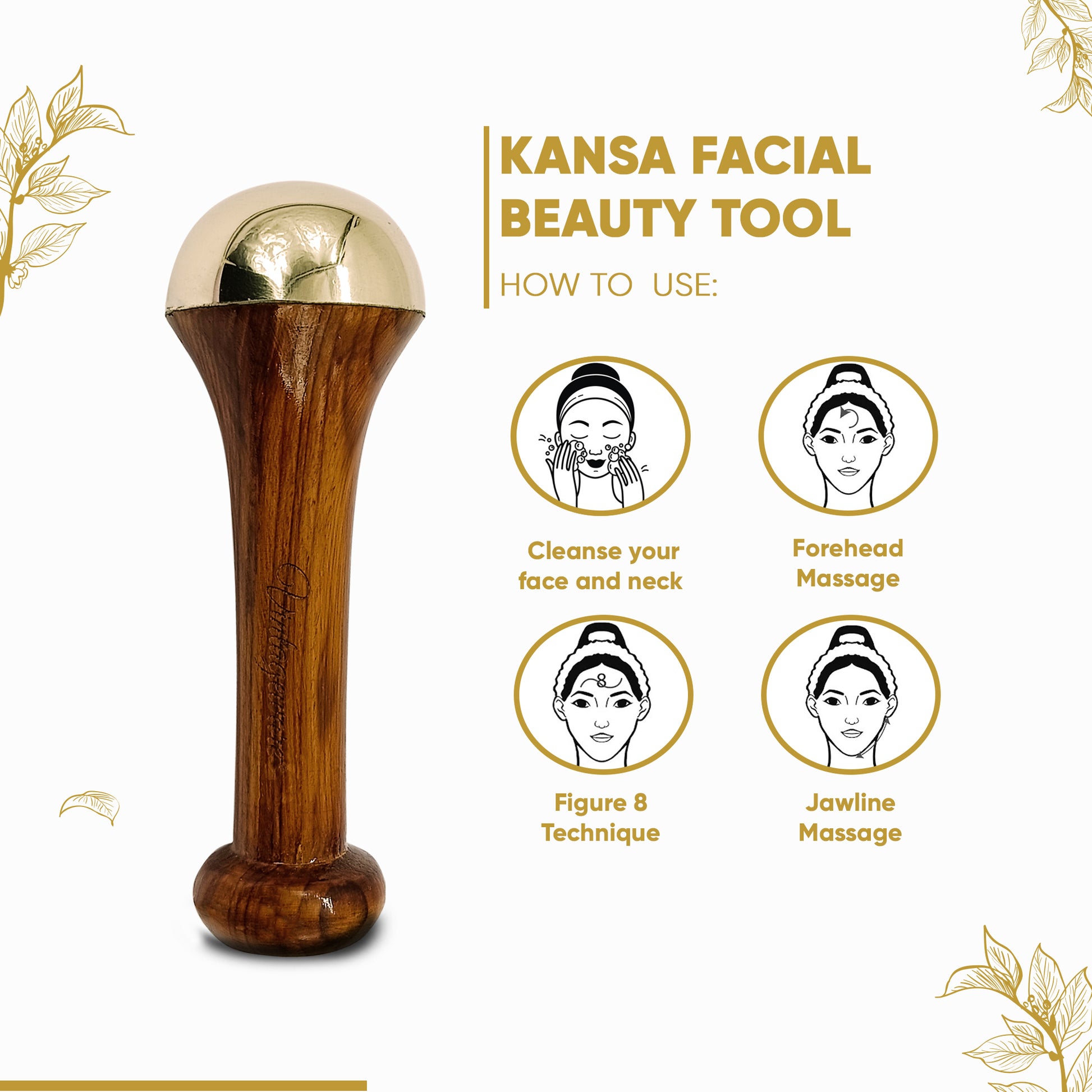 Kansa Wand Massage Tool – Ayurvedic Detox and Skin Rejuvenation