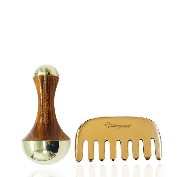 Kansa Wand and Kansa Comb Ayurvedic massage tools
