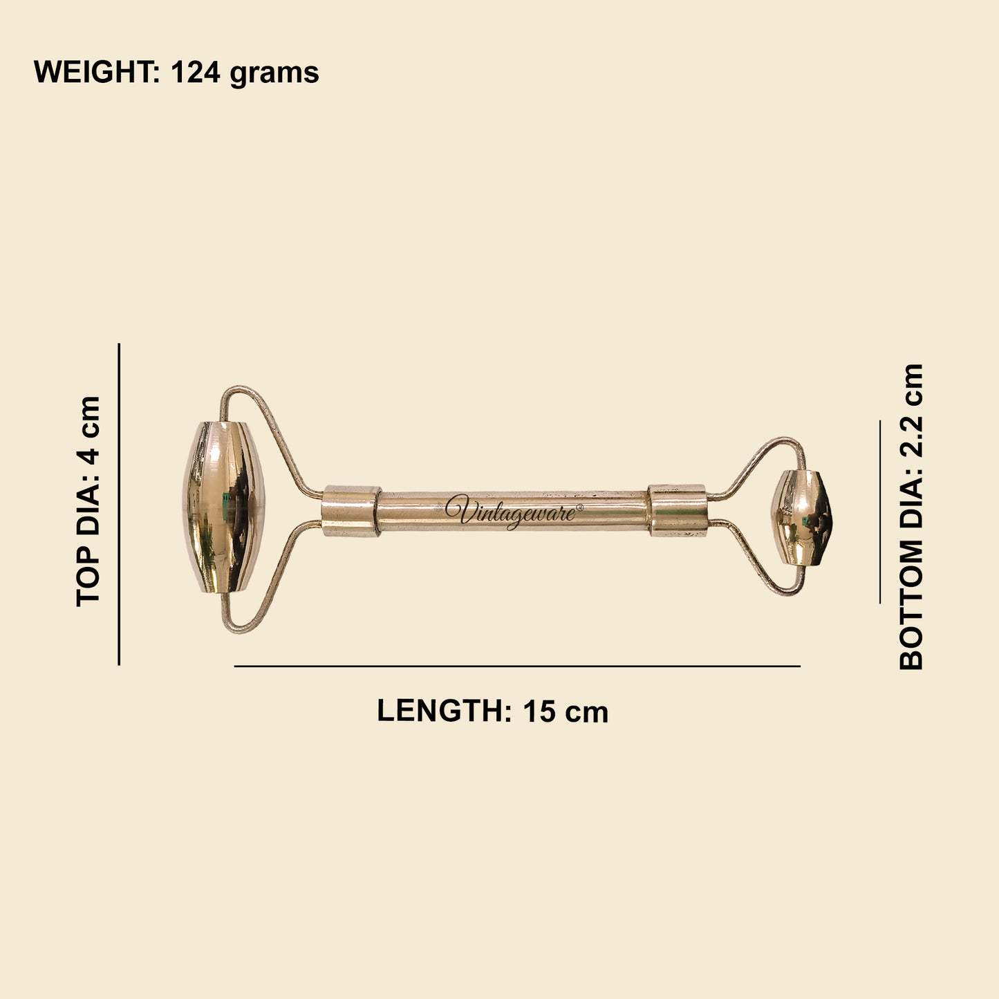 Kansa Face Roller Scraping With Steel Handle - Vintageware