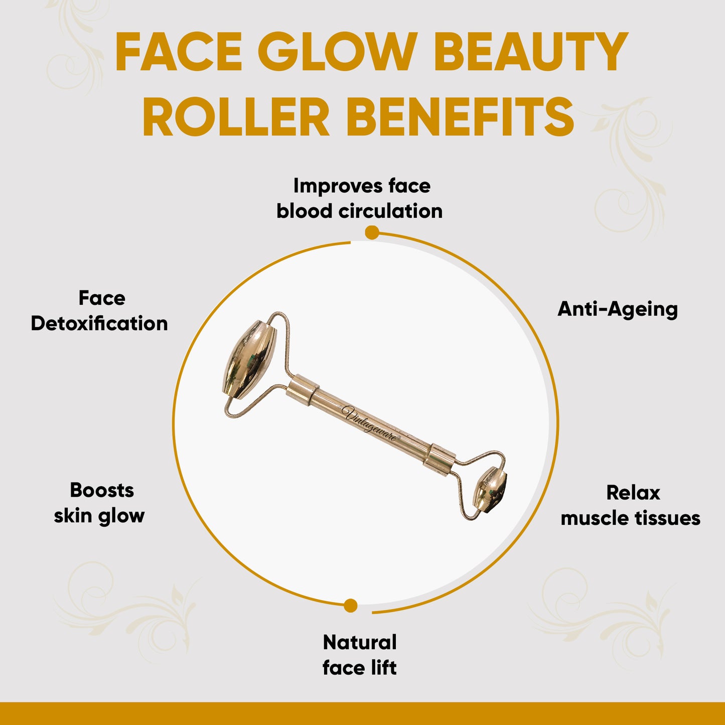 Kansa Face Roller Scraping With Steel Handle - Vintageware