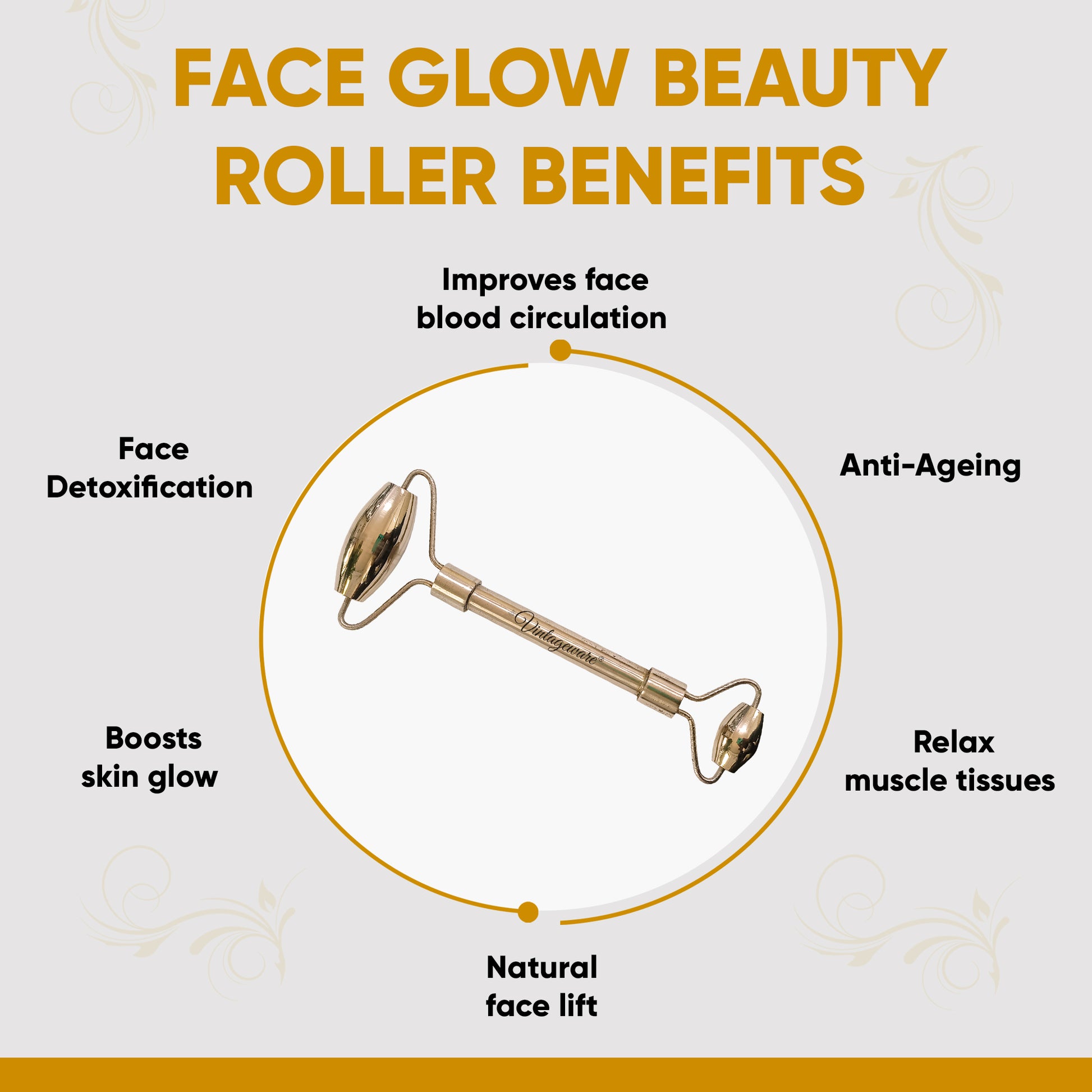 Kansa Face Roller Scraping With Steel Handle - Vintageware