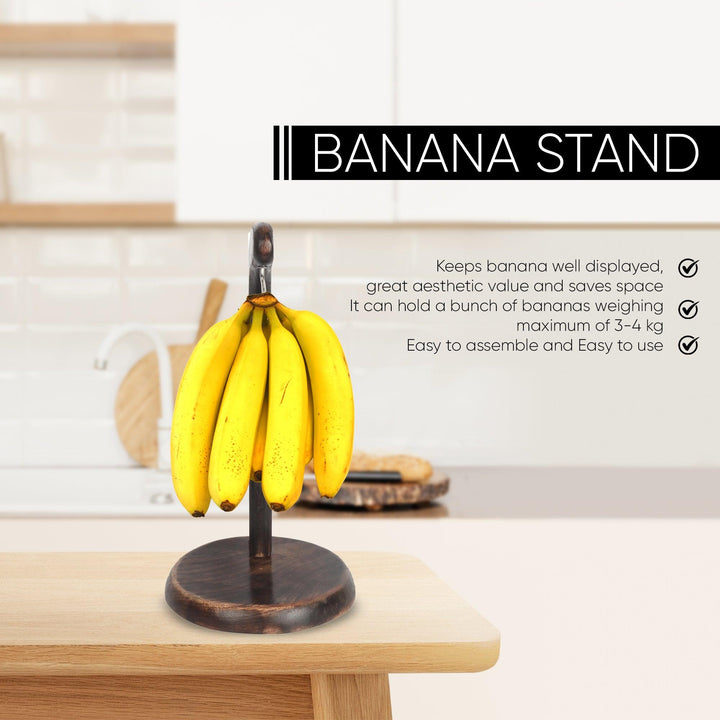 Multipurpose Wooden Stand (Round Base With Curved Top) - Vintageware