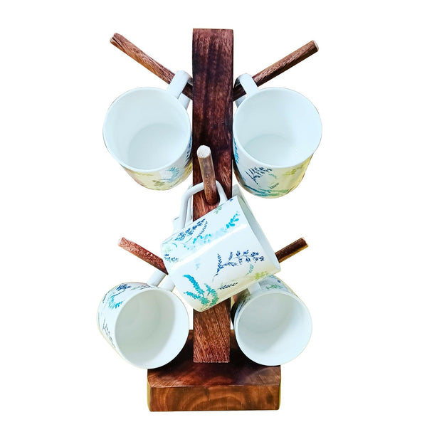 Handcrafted Tree Shape Mug Cup Holder Stand - Vintageware
