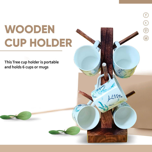 Handcrafted Tree Shape Mug Cup Holder Stand