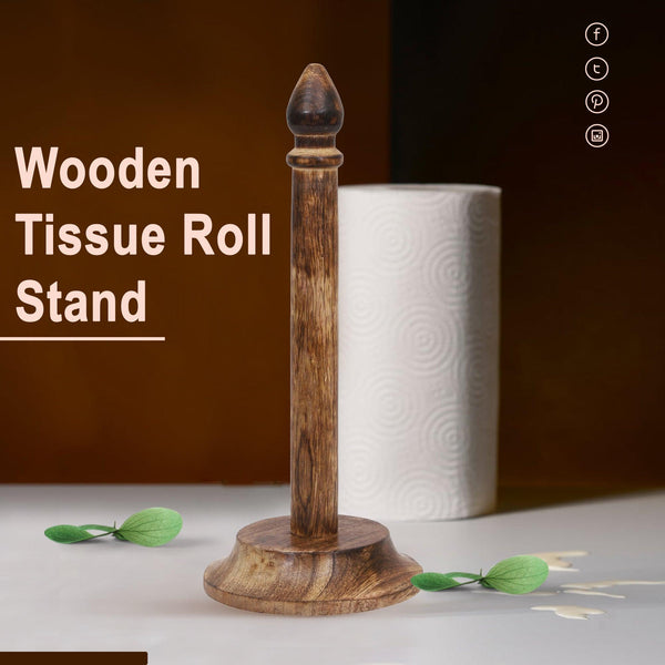 Wooden Tissue Roll Stand (Conical Top)
