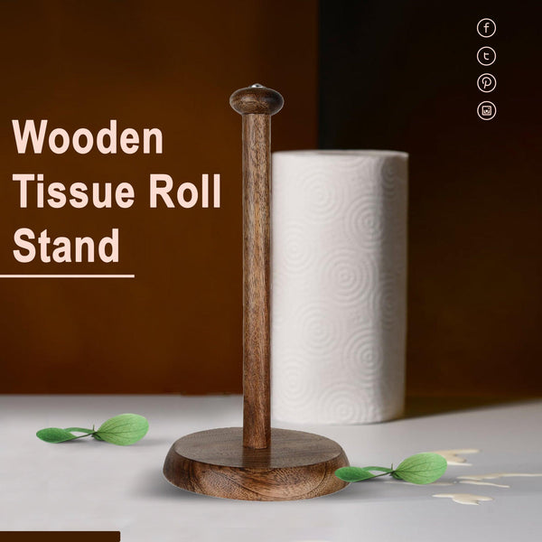Wooden Tissue Roll Stand (Gem Top) - Vintageware