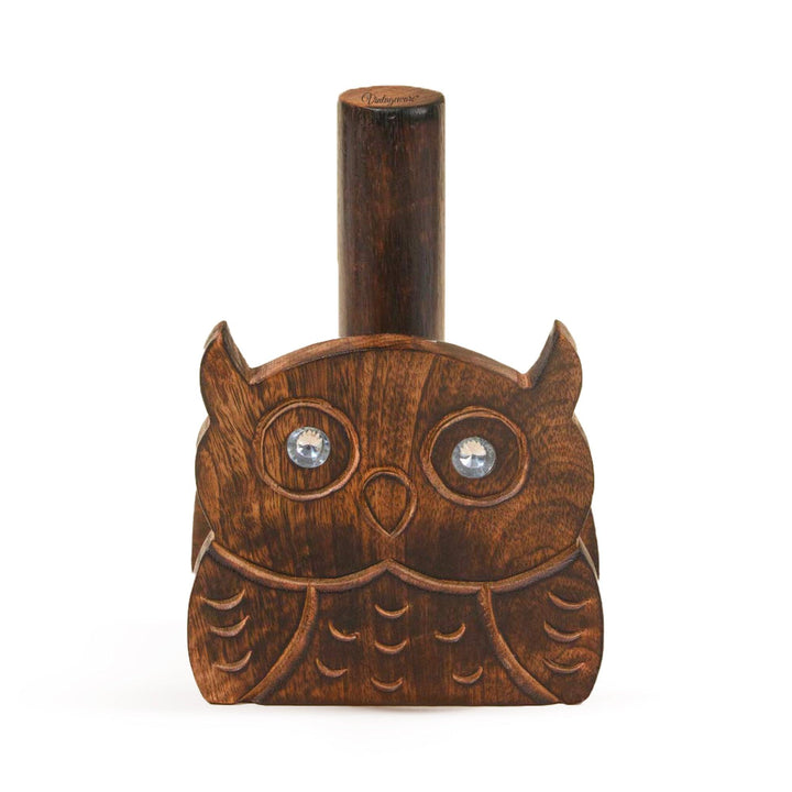 Wooden Tissue Roll Holder Owl Designed (Flat Top) - Vintageware