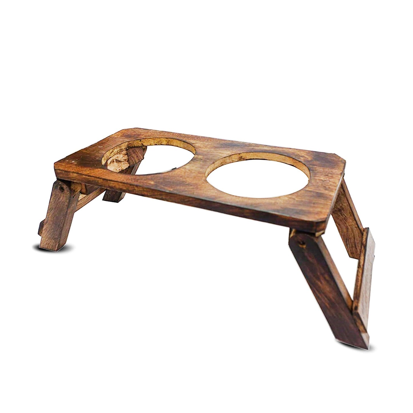 Wooden Dog Feeding Stand With 2 Stainless Steel 1500 ML (Large) - Vintageware