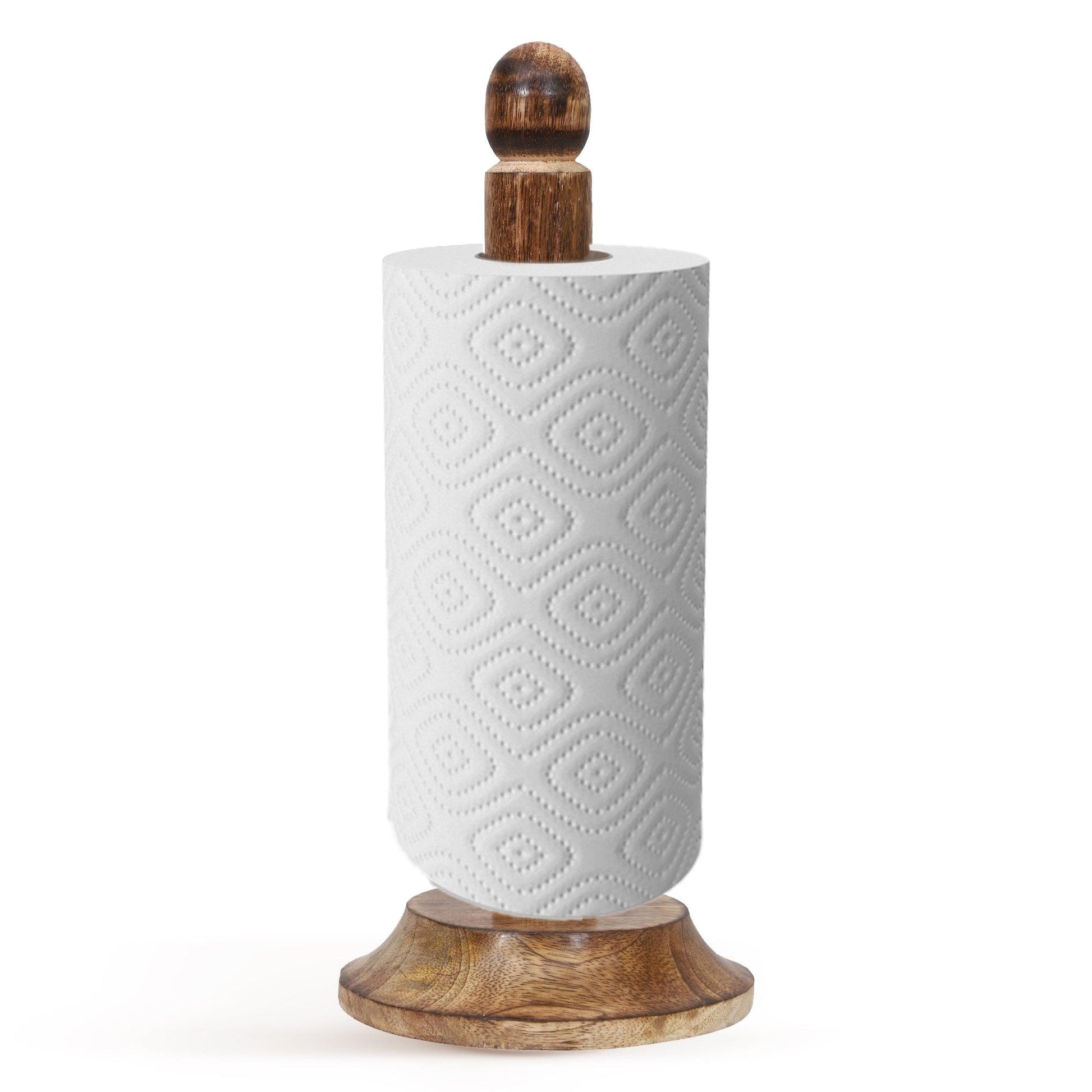 Wooden Tissue Roll Stand (Round Top) - Vintageware