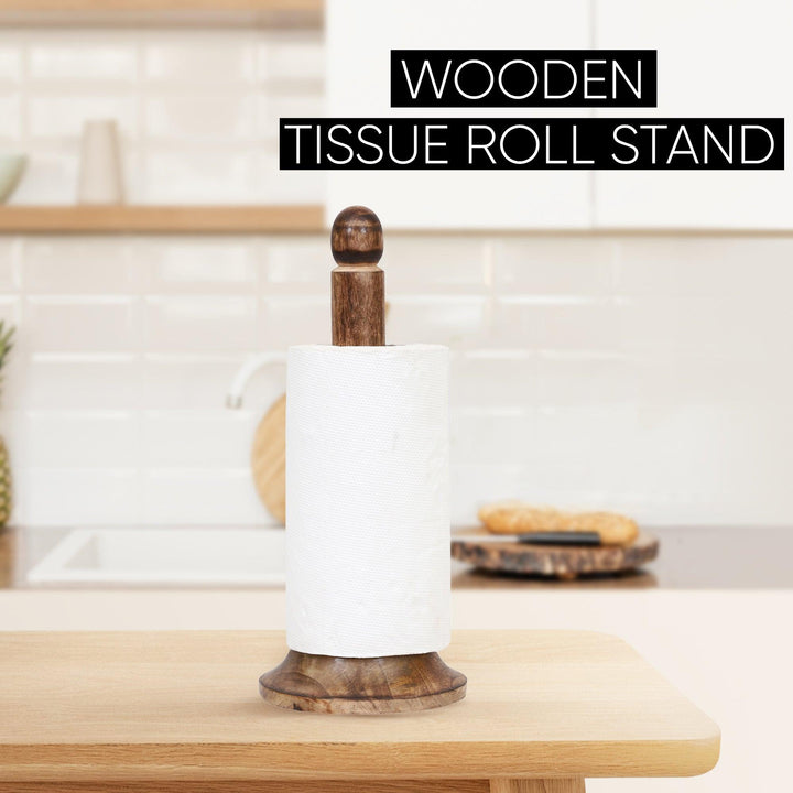 Wooden Tissue Roll Stand (Round Top) - Vintageware
