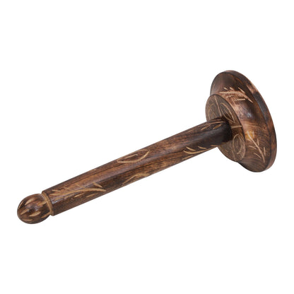 Wooden Kitchen Tissue Paper Roll Holder Stand (Tribal Leaf) - Vintageware