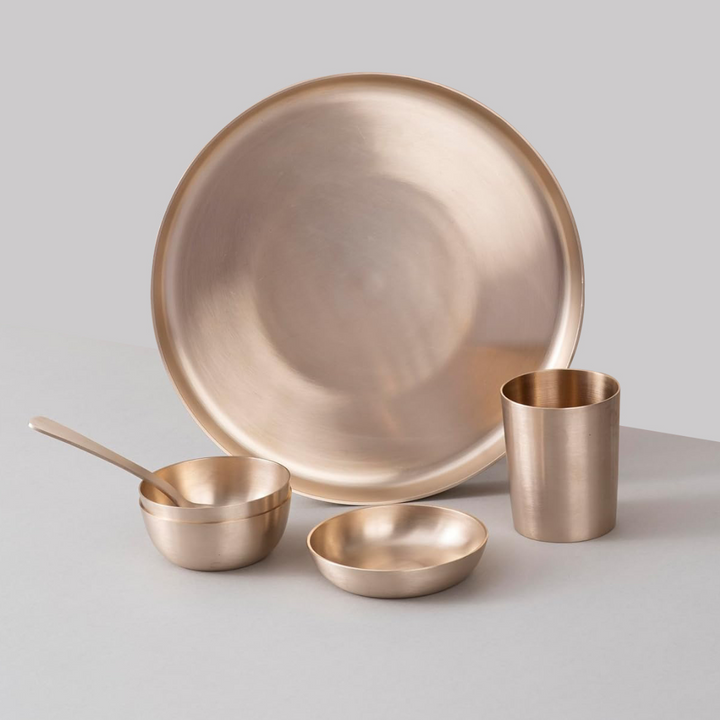 Pure Kansa Dinner Set – Vintageware® Ayurvedic Bronze Thali Set