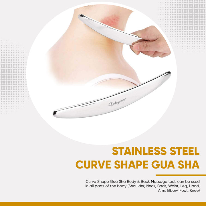 Radiant Skin with Steel Gua Sha Massage Tool for Face (Curve Shape) - Vintageware