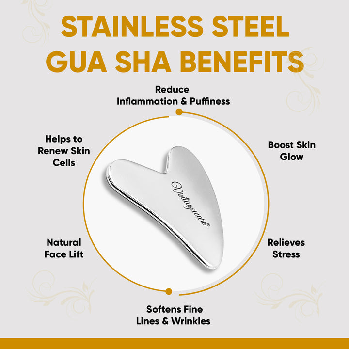 Stainless Steel Gua Sha Face Massage Tool (Heart Shape) - Vintageware