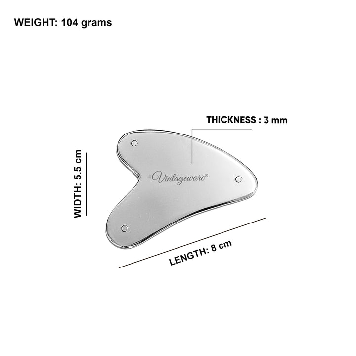 Magnetic Stainless Steel Gua Sha Face Massager (Heart Shape) - Vintageware