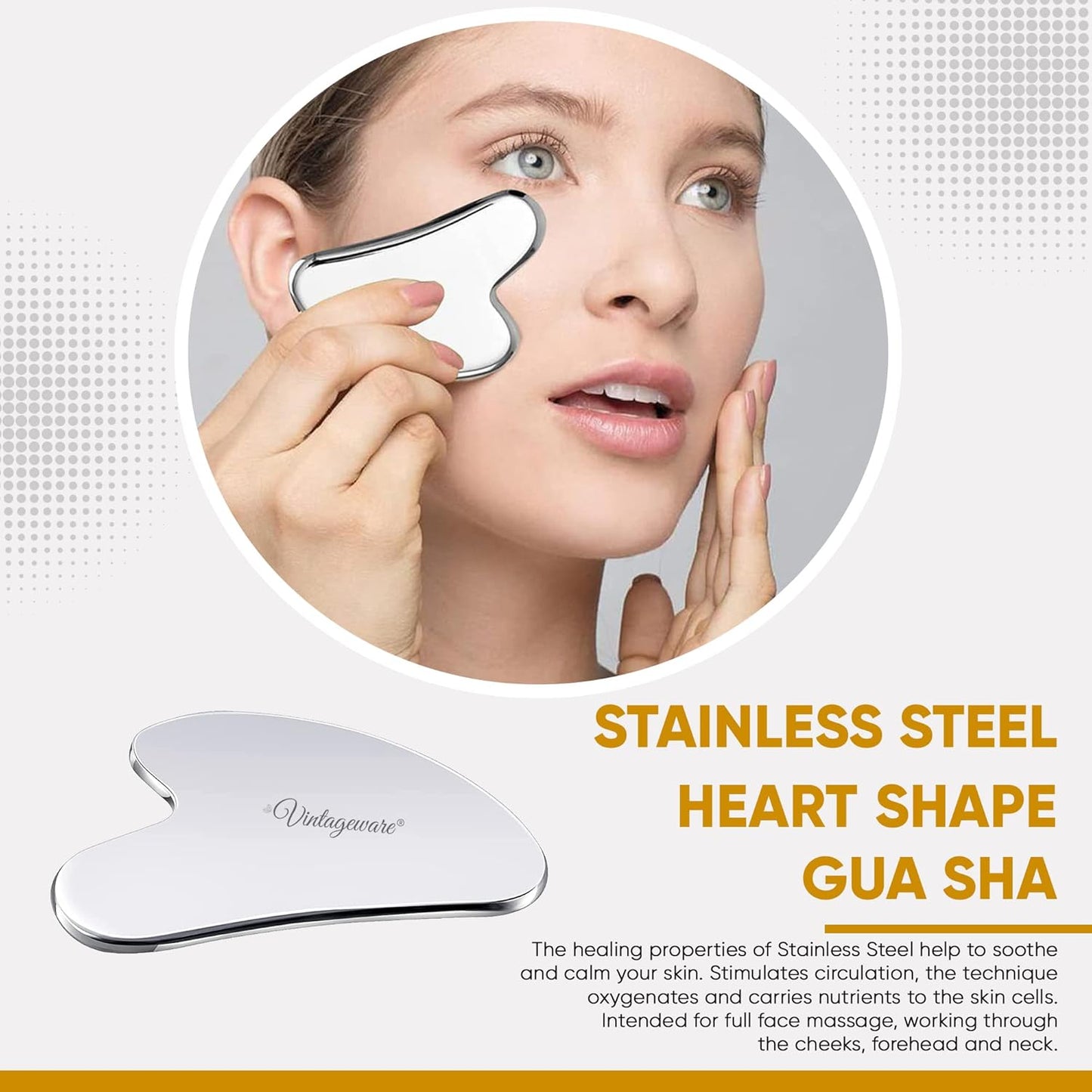 Stainless steel gua sha tool for skin tightening and relaxation