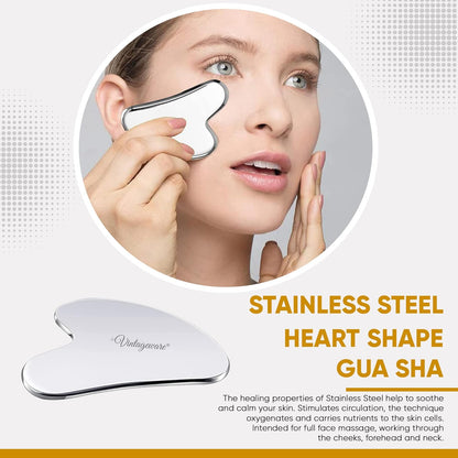 Stainless steel gua sha tool for skin tightening and relaxation
