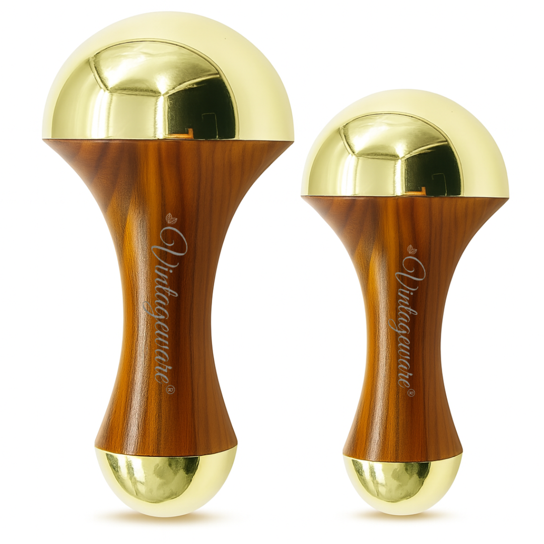 Vintageware® Kansa Wand Double Sided – Ayurvedic Massager for Face & Body Detox
