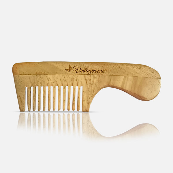 Baby Neem Wood Comb With Handle - Vintageware