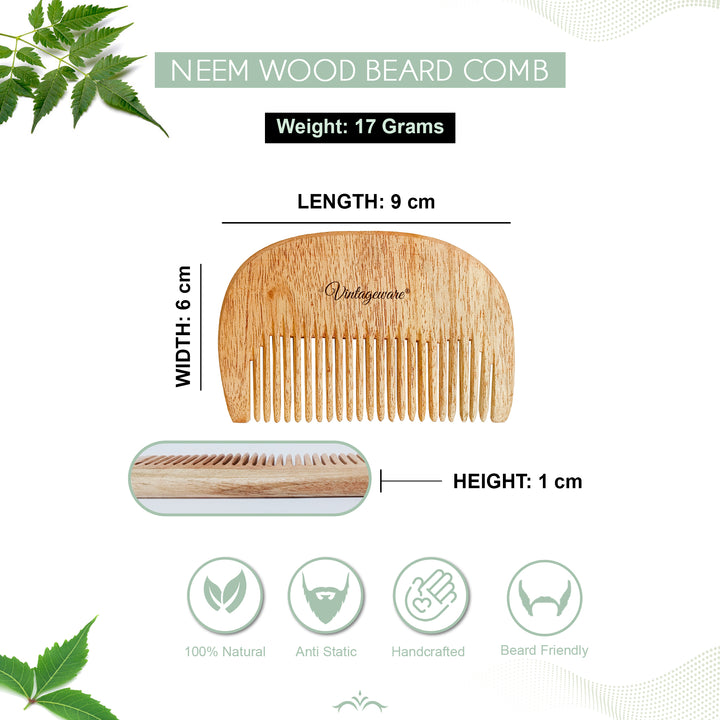 Neem Wood Beard Comb - Vintageware