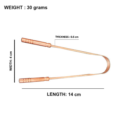 Ayurvedic Copper Tongue Cleaner For Hygiene - Vintageware