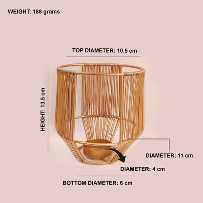 Golden Cage Metal Tealight Candle Holders (Set of 3) | Small + Medium + Large | - Vintageware